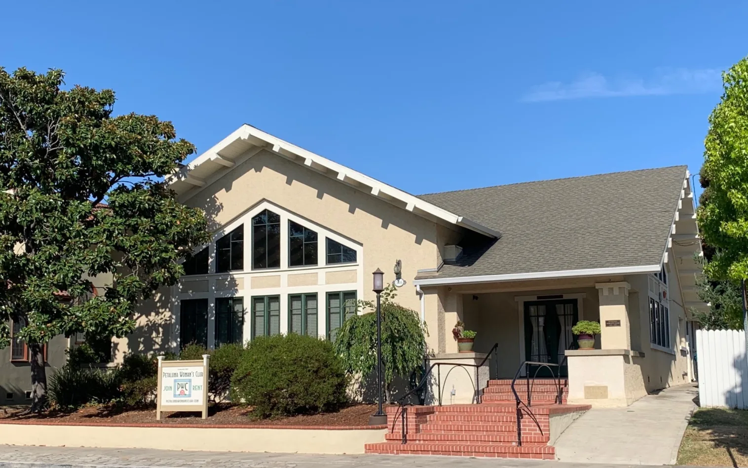 Front view of Clubhouse from B Street