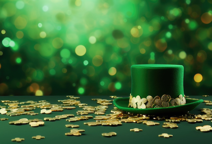 green st patricks day background with Green hat